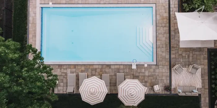 Custom 20x40 swimming pool and Unilock paver patio in New Albany, Ohio