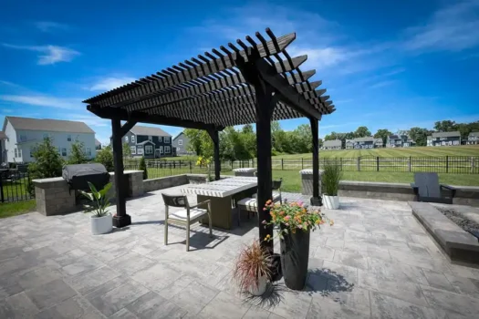 Unilock Beacon Hill Granite Fusion with Berlin Gardens Outback Pergola