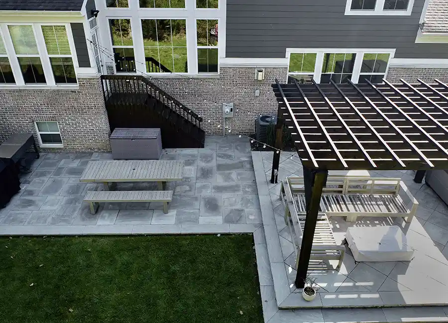 • backyard outdoor living patio design traditions landscape group ohio